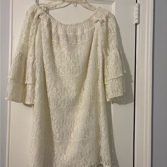 Lilly Pulitzer Cream Lace Off-Shoulder Dress - Picture 2 of 4